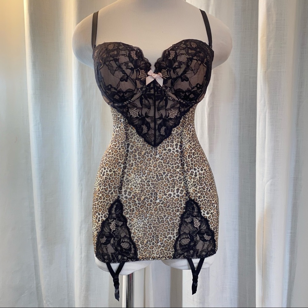 Victoria’s Secret garter slip dress animal print
